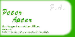 peter apter business card
